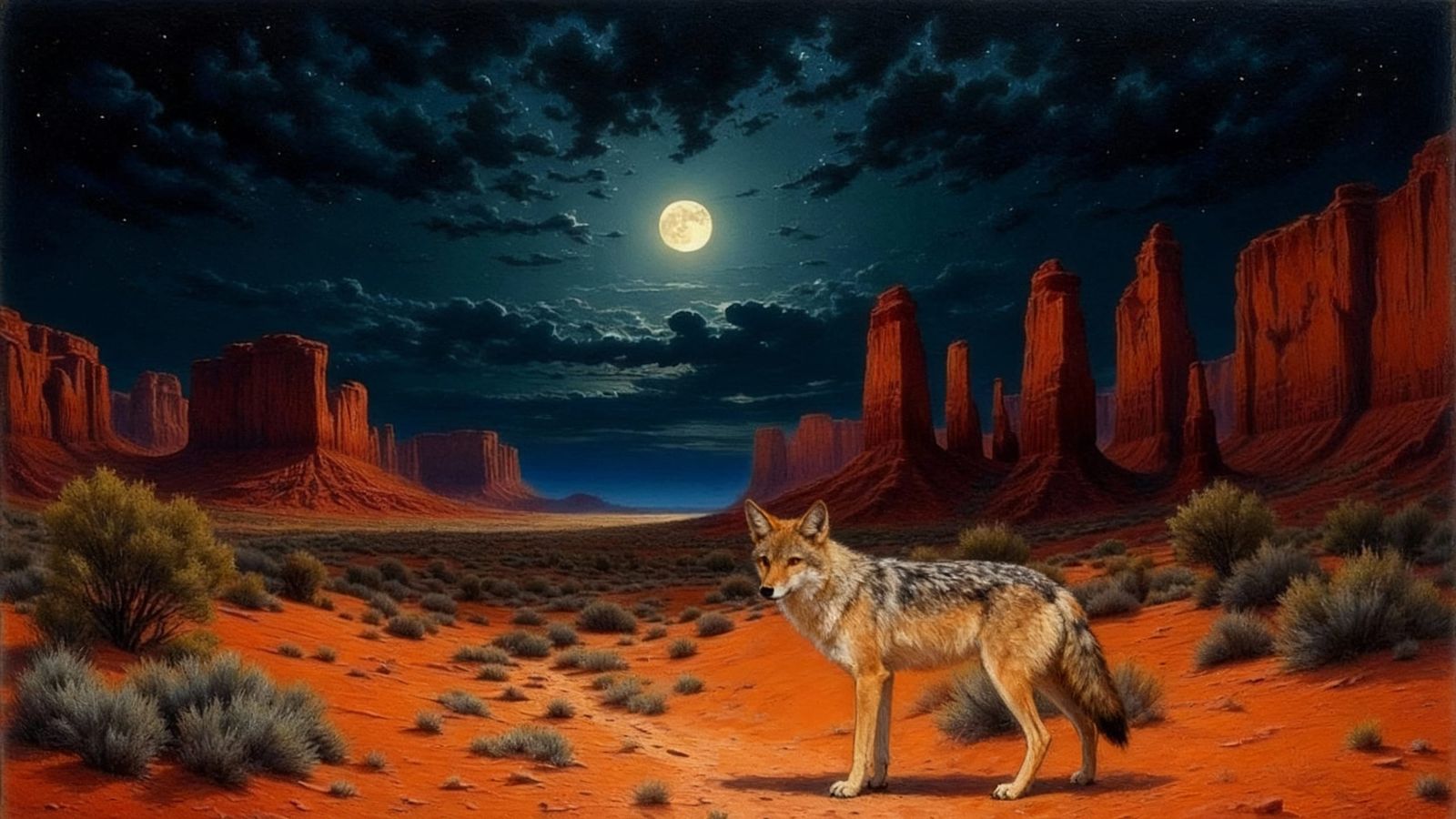 Moon lit desert
