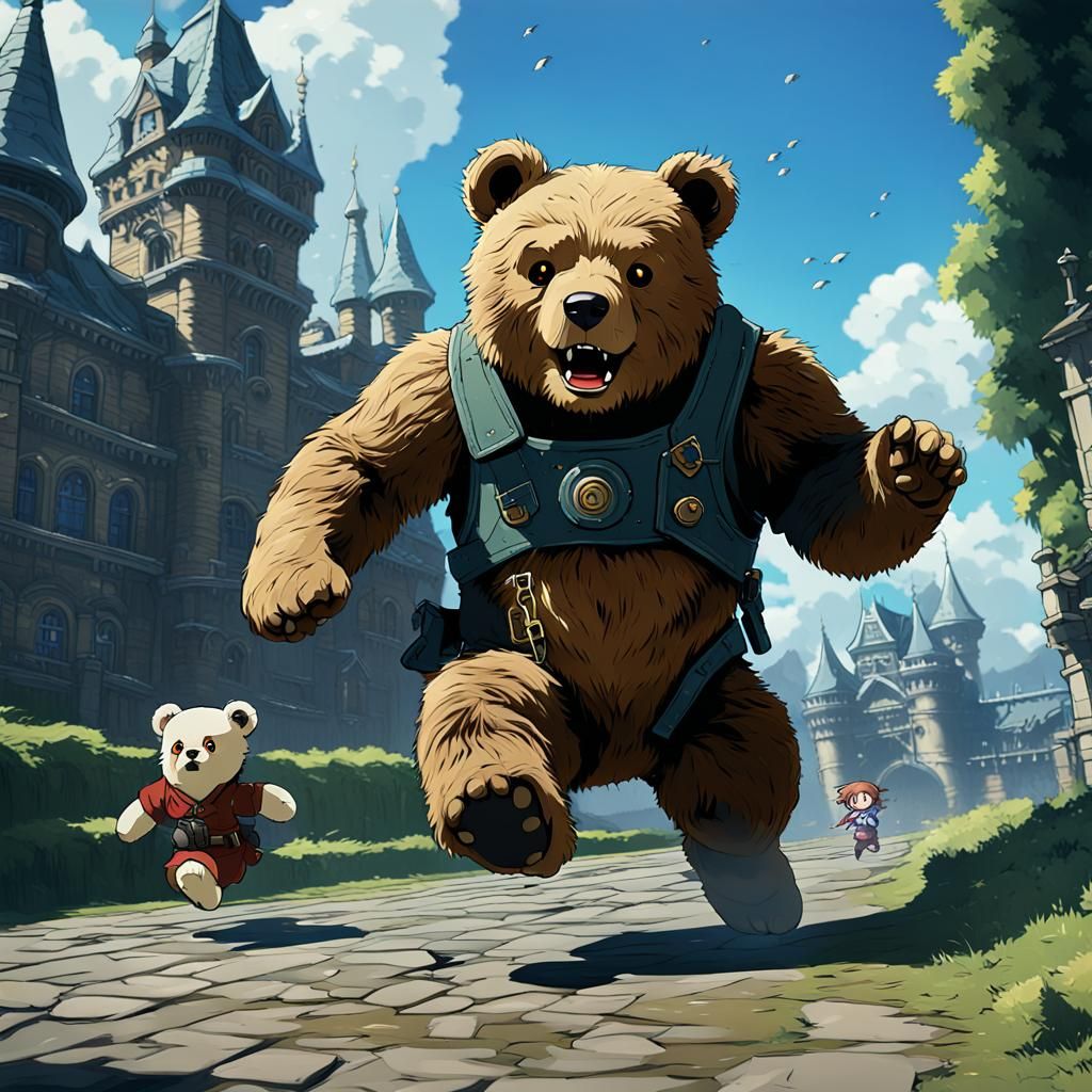 Dieselpunk Teddy Bear Final Boss Fight, Ghibli Anime