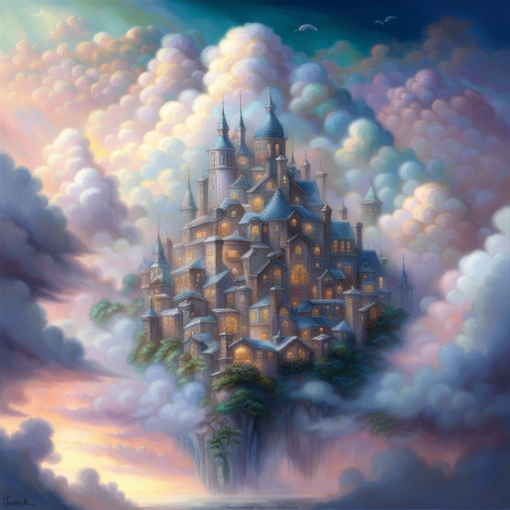Ethereal Cloud City: A Hyperdetailed Fantasy