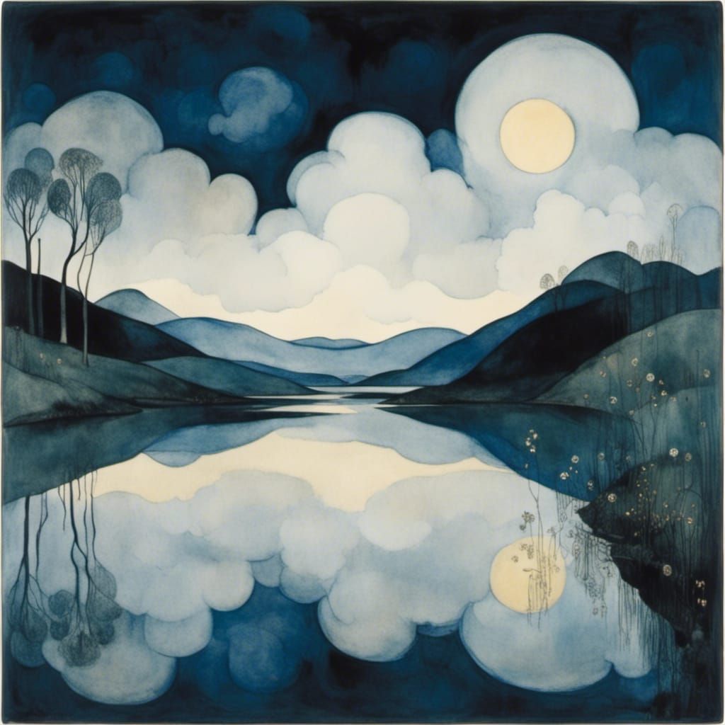 Enchanted World Painting in Expressionist Style