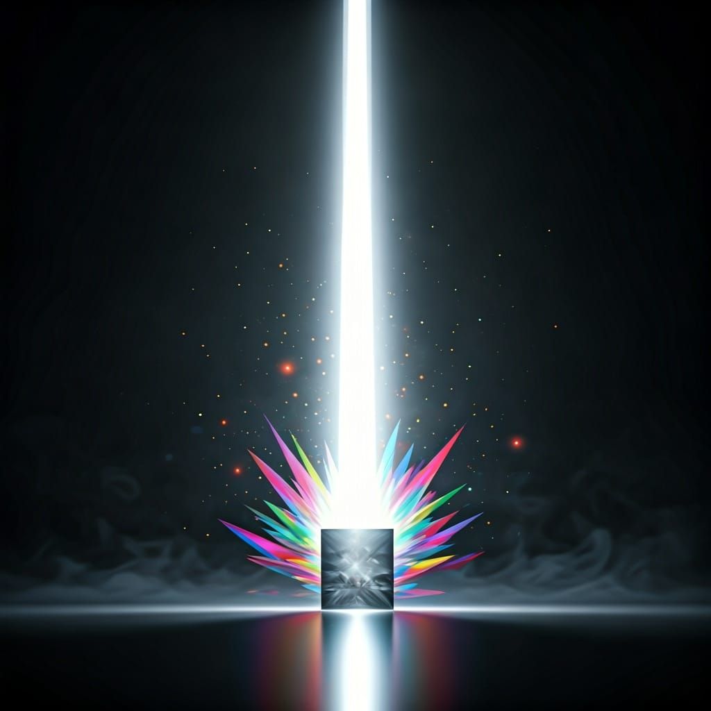 White Light Creates Rainbow Through Prism