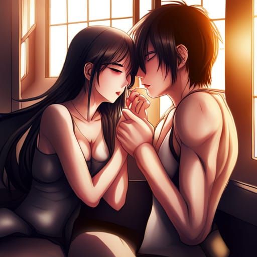 Hyperrealistic Numeric Fantasme: Women's Kissing Gang