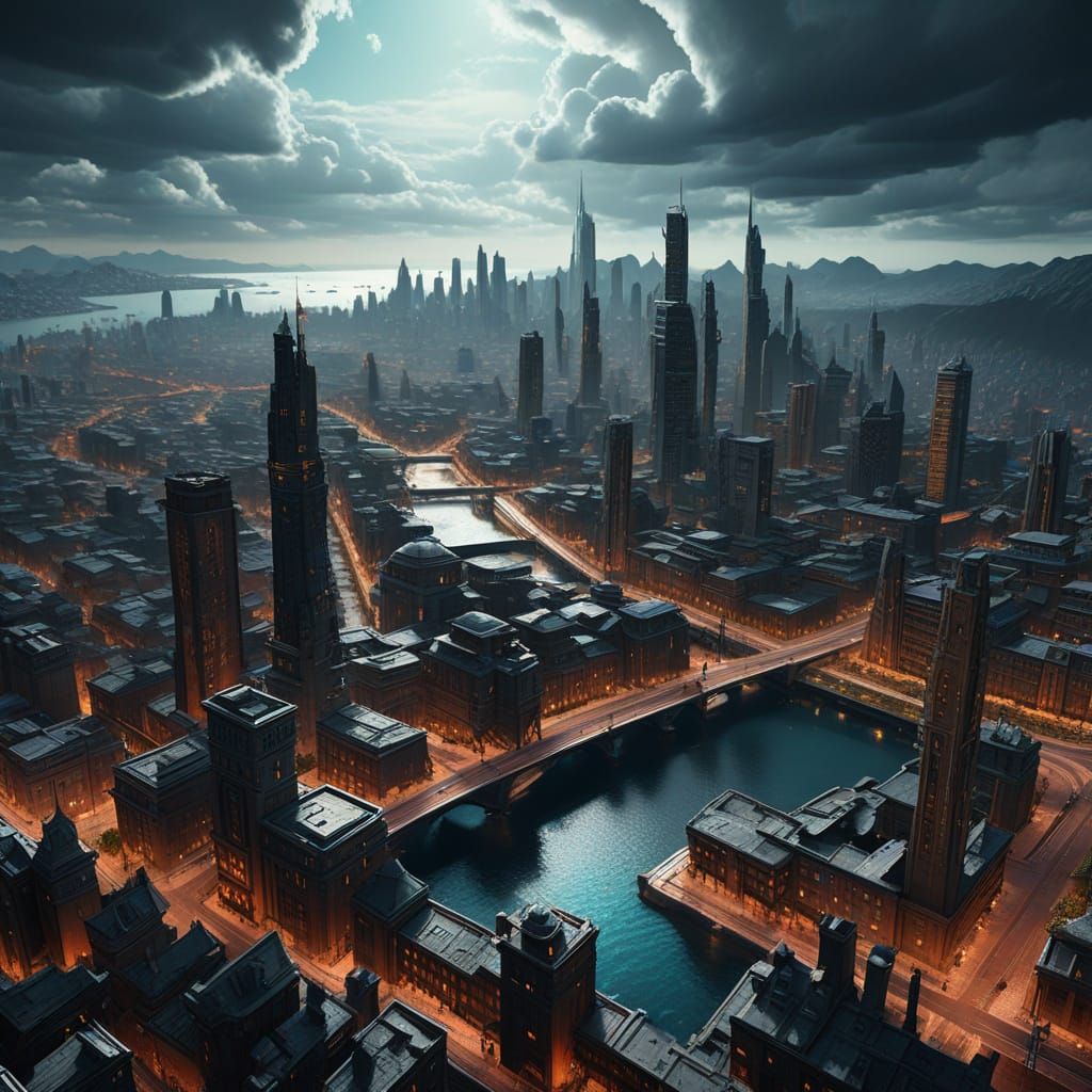 Vibrant Fantasy Cityscape for World Cities Day