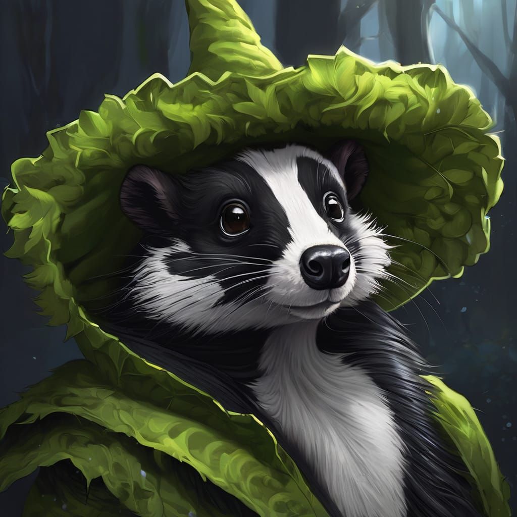 Skunk made her own hat