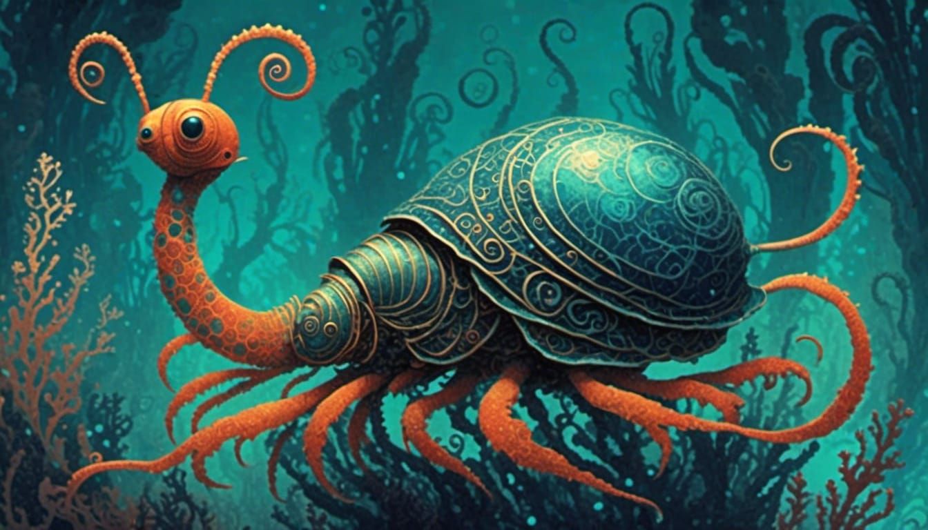 Underwater Metropolis at Dusk: Bioluminescent Aquatic Ballet