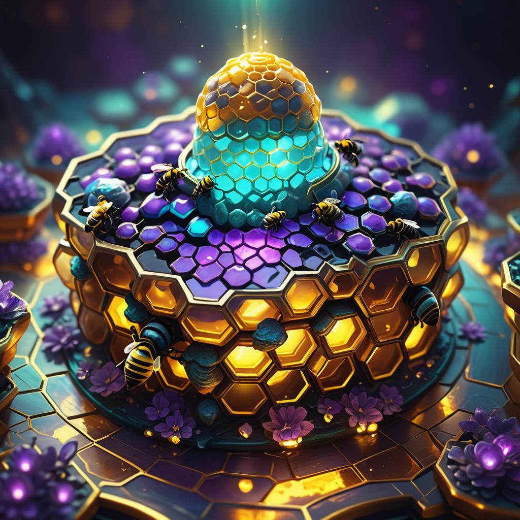 Magic Potions in Honeycomb Beehive: Art Nouveau