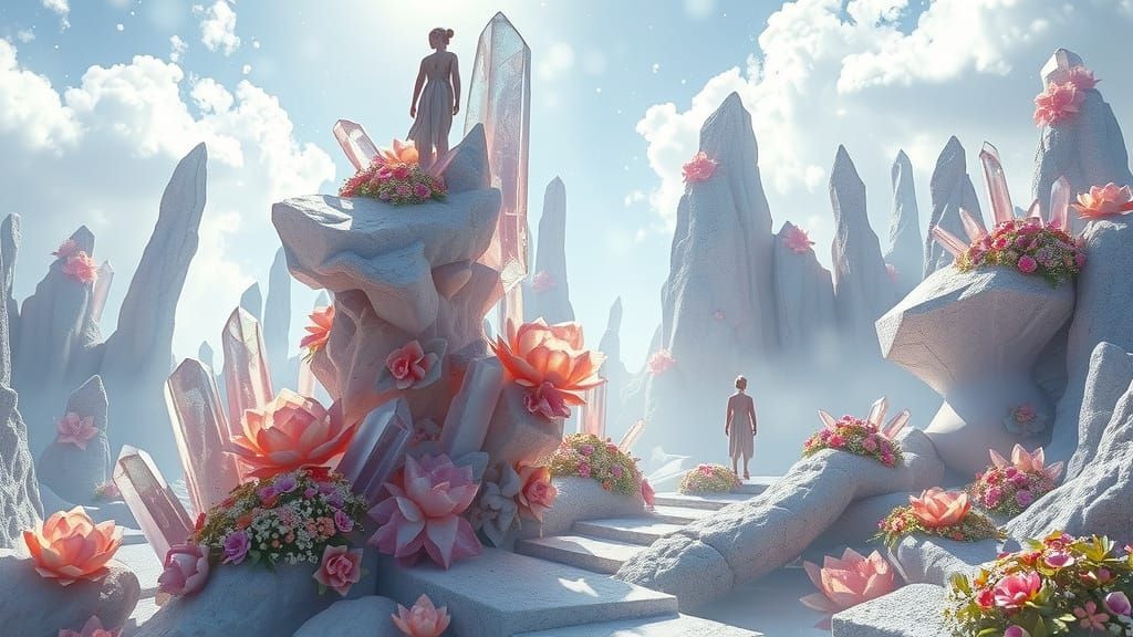 Crystalline Rainbow World: A Futuristic Vision