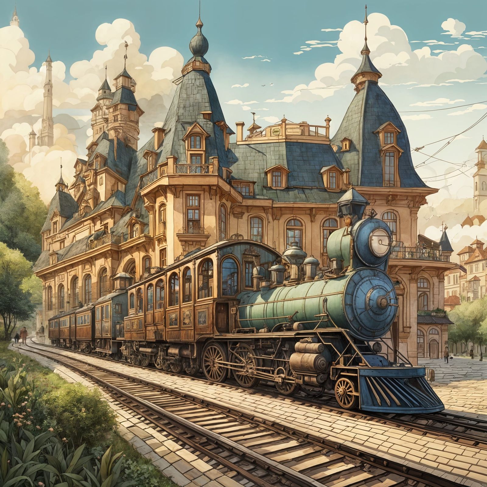 Belle Epoque Train Station in the Sky