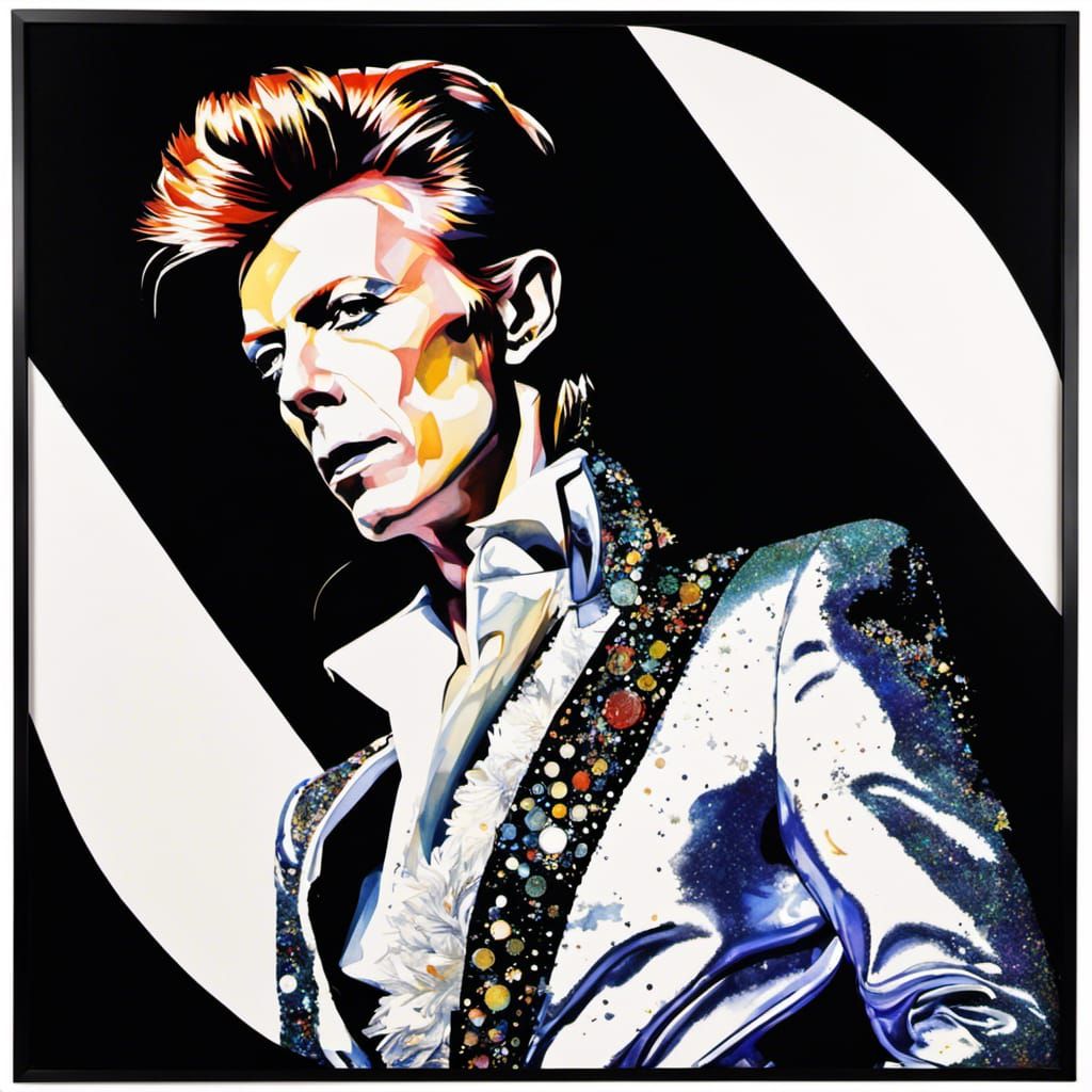 Ziggy Stardust Inspired Expressionistic Portrait