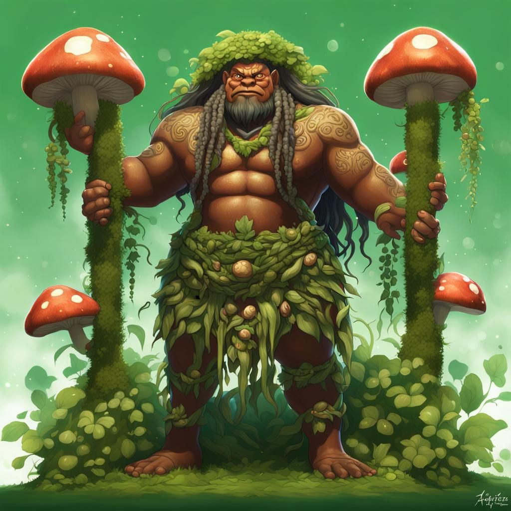 Māori God of Uncultivated Food in 3D Style