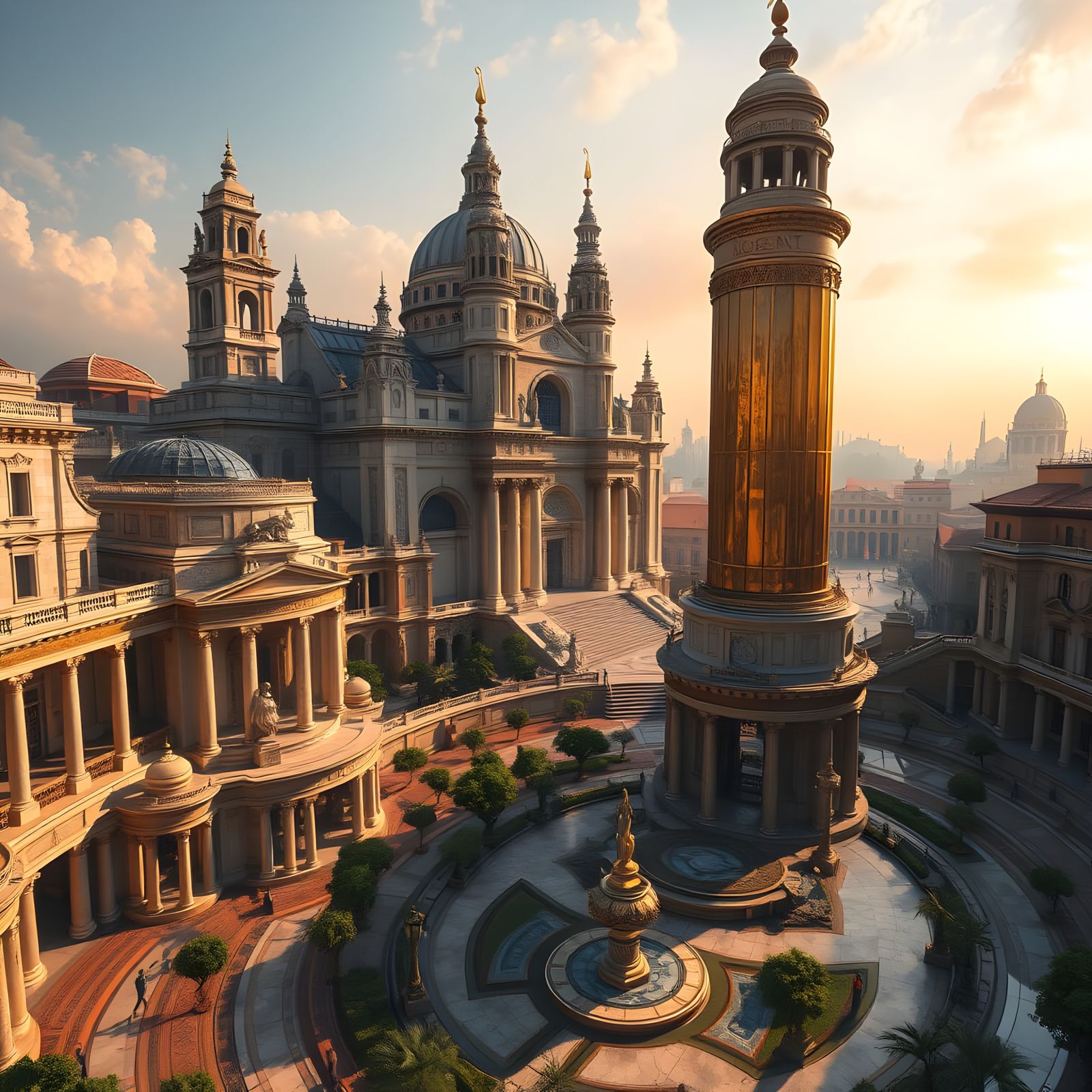 Eternal Metropolis in Awe-Inspiring Golden Light