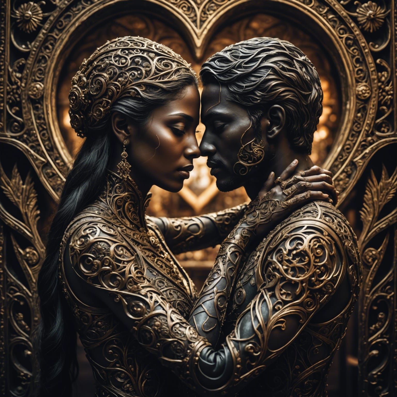 Infinite Love: Soulful Encounter in Hyperrealistic Detail