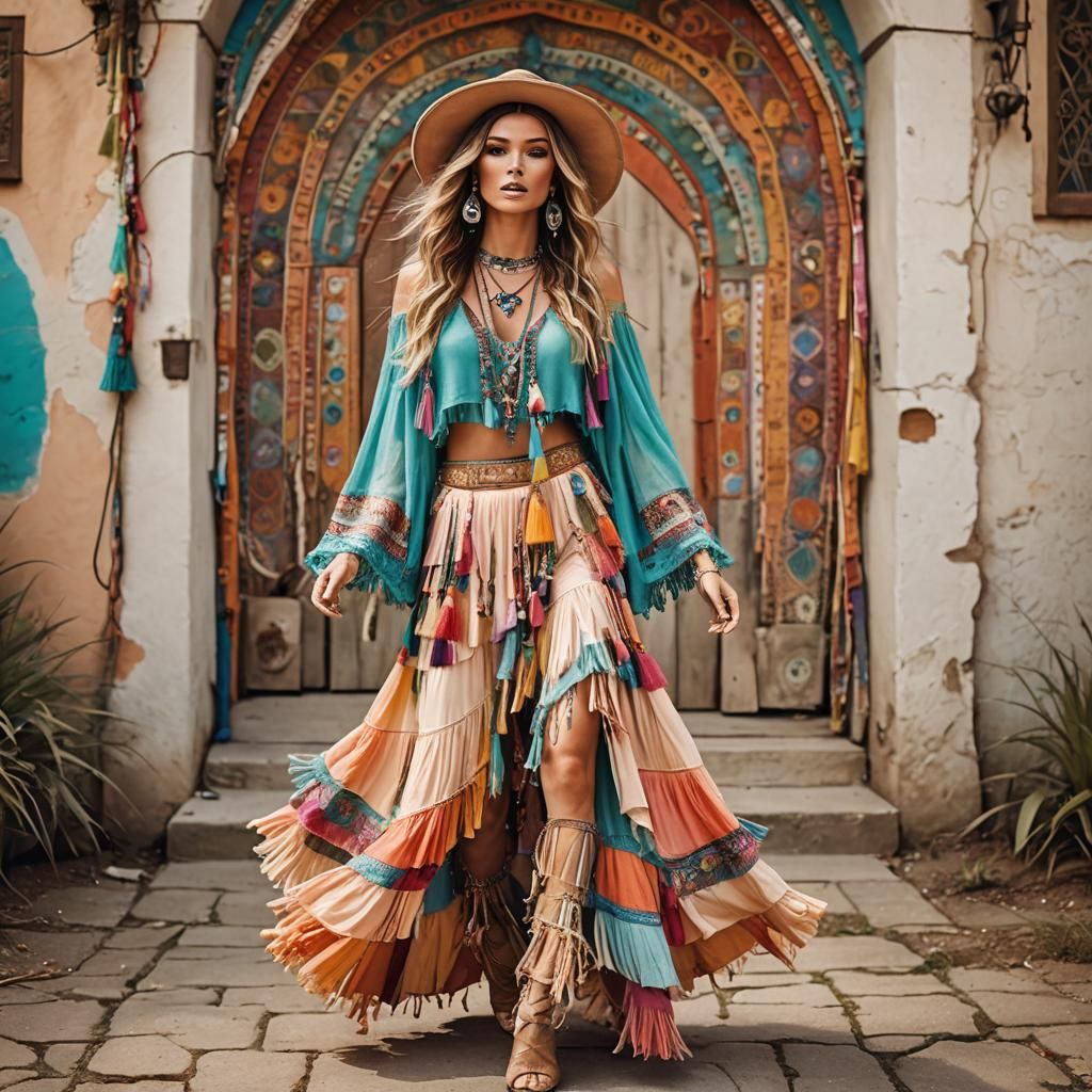 Bohemian Fashion Editorial in Pastel Colors
