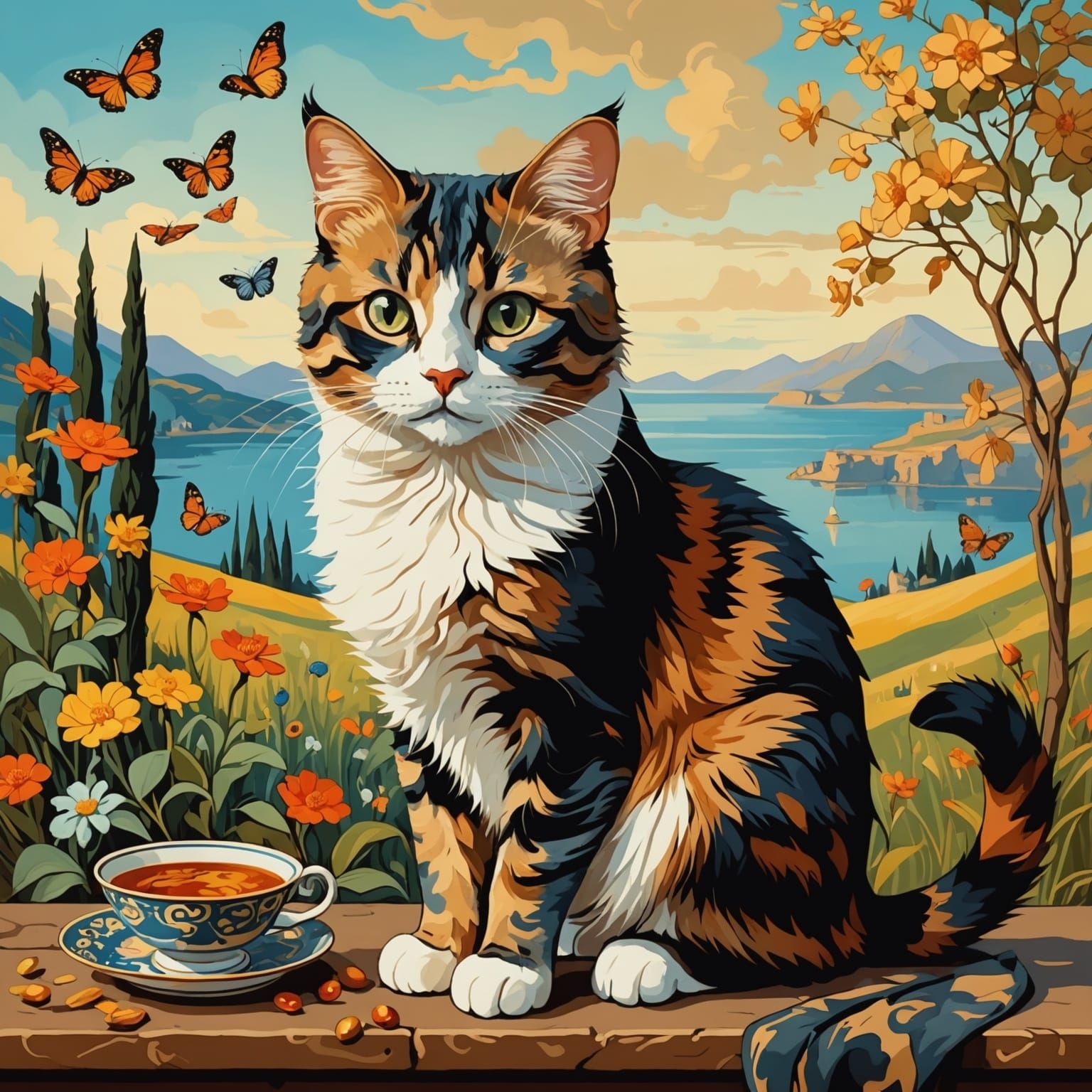 Calico Cat's Surreal Critter Catch