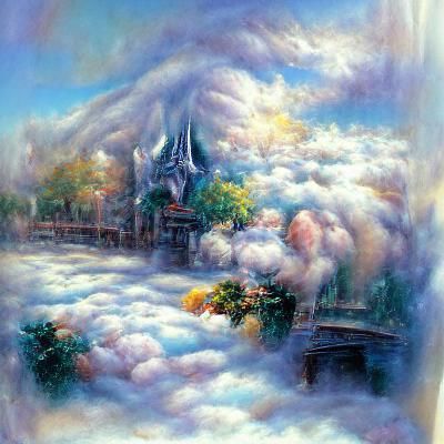 Ethereal Fantasy Cloud in Hyperdetailed Mist