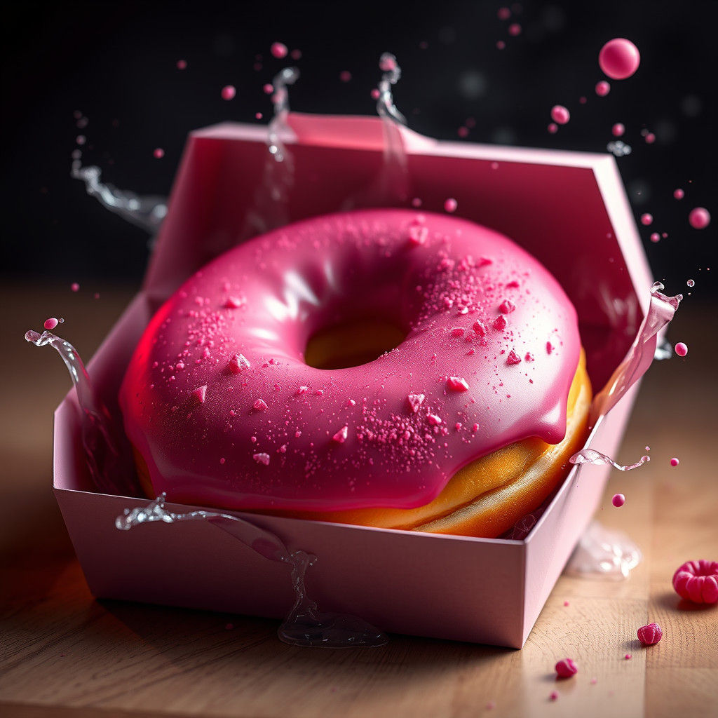 Raspberry Donut in Fantasy Concept Art Style