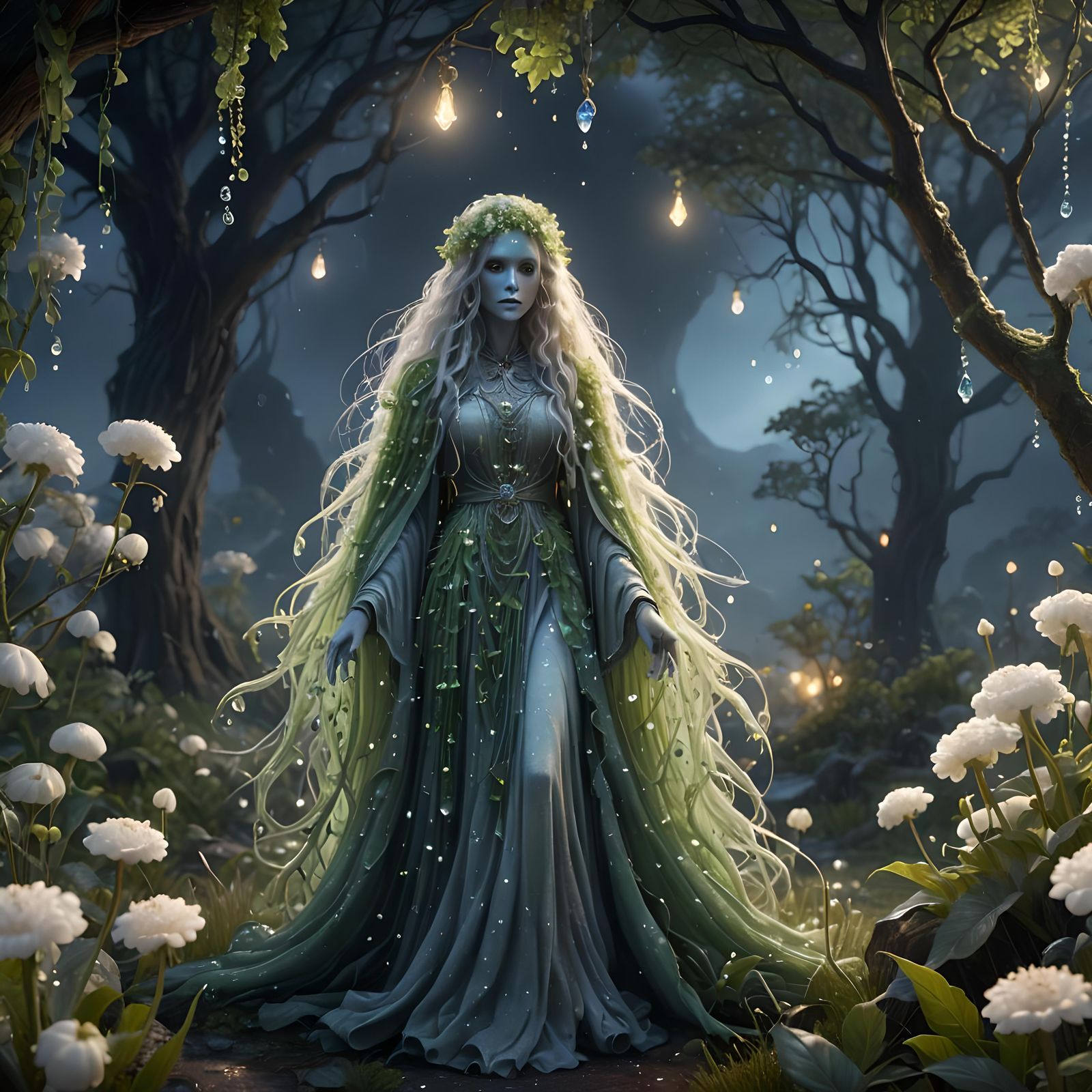 Heavenly Ghost in Lily of the Valley: Detailed Matte Paintin...