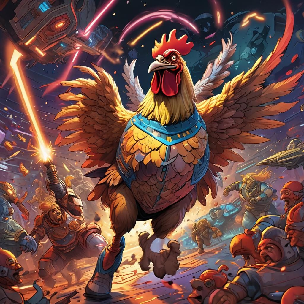 Cartoon Splash Art of Leeroy Jenkins Charging