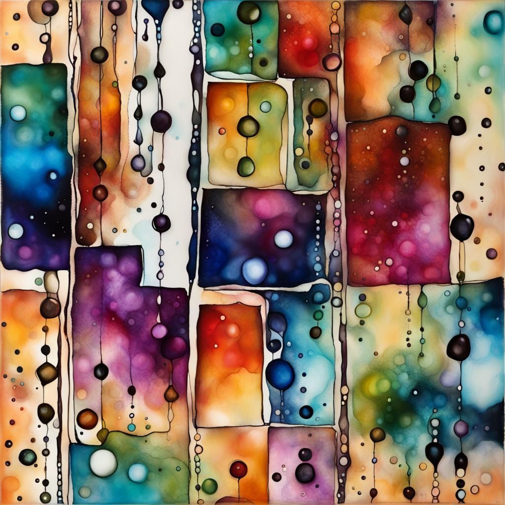Dreamy Binary Code Art with Alcohol Ink