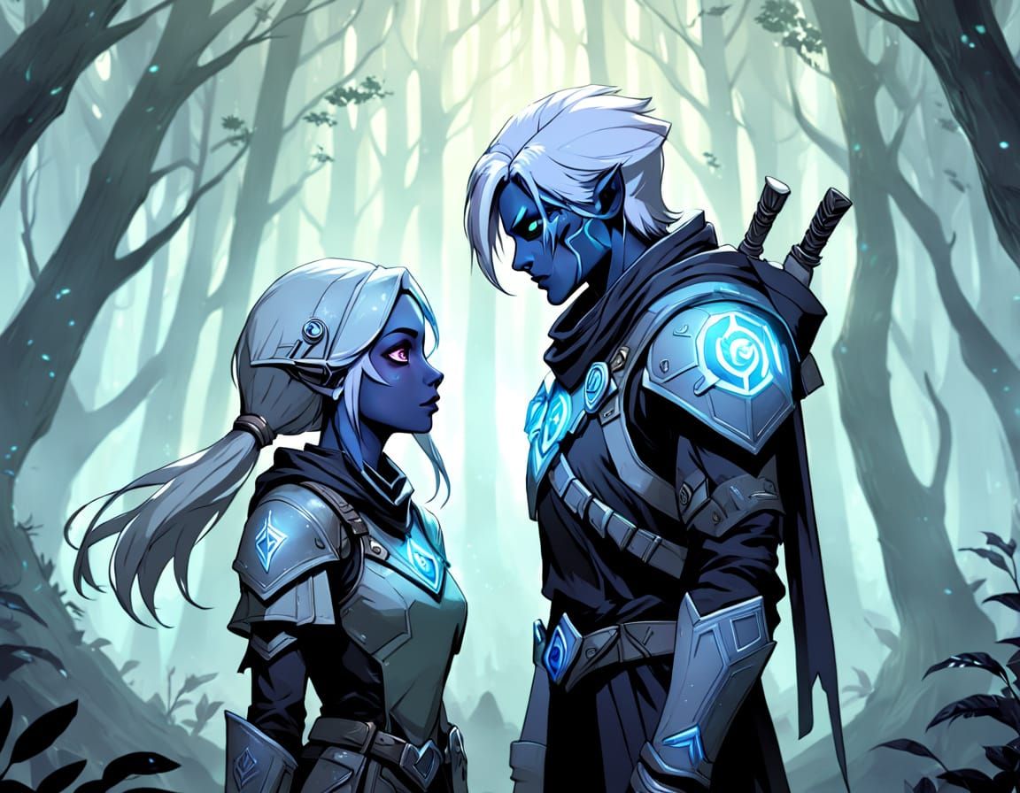 Glowing Forest Encounter in Magical Realism