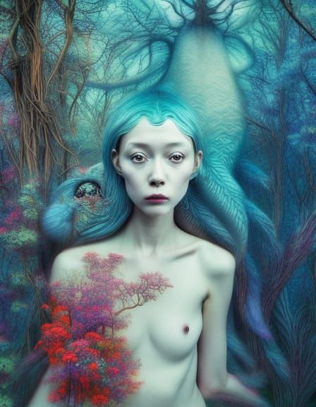 Mountain View Ink Art in Harper's Bazaar Style