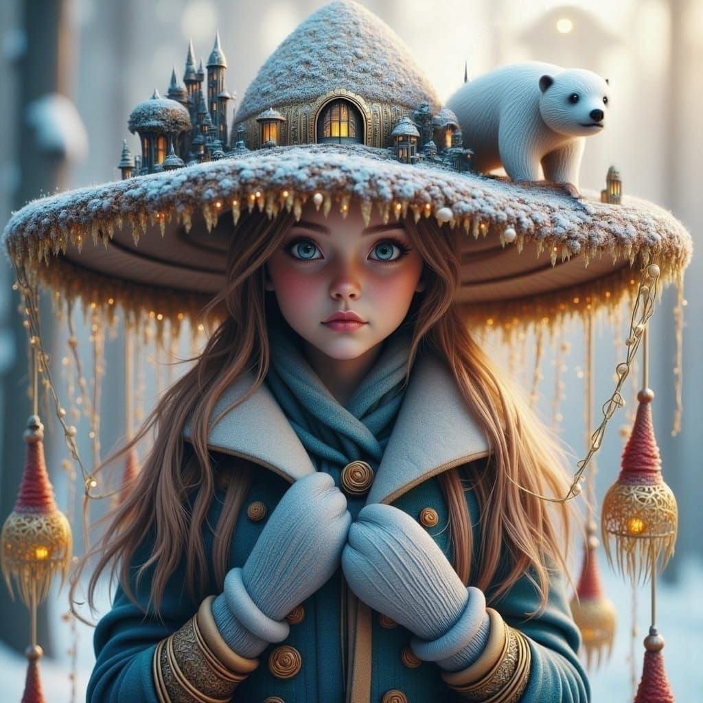 Yeti Christmas Lights on a Sun Hat