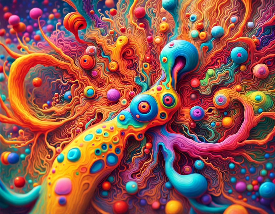 Using bright vivid colors give me what the A.I. image of a p...