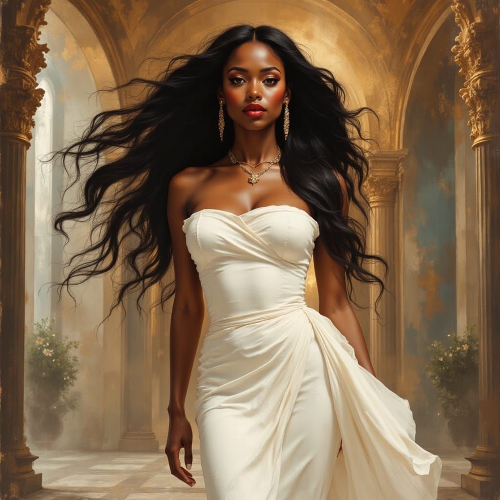 African Goddess Kelly Rowland in Glamorous Ballroom