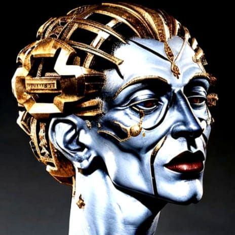 Face of the Almighty in Mystical Realism Style