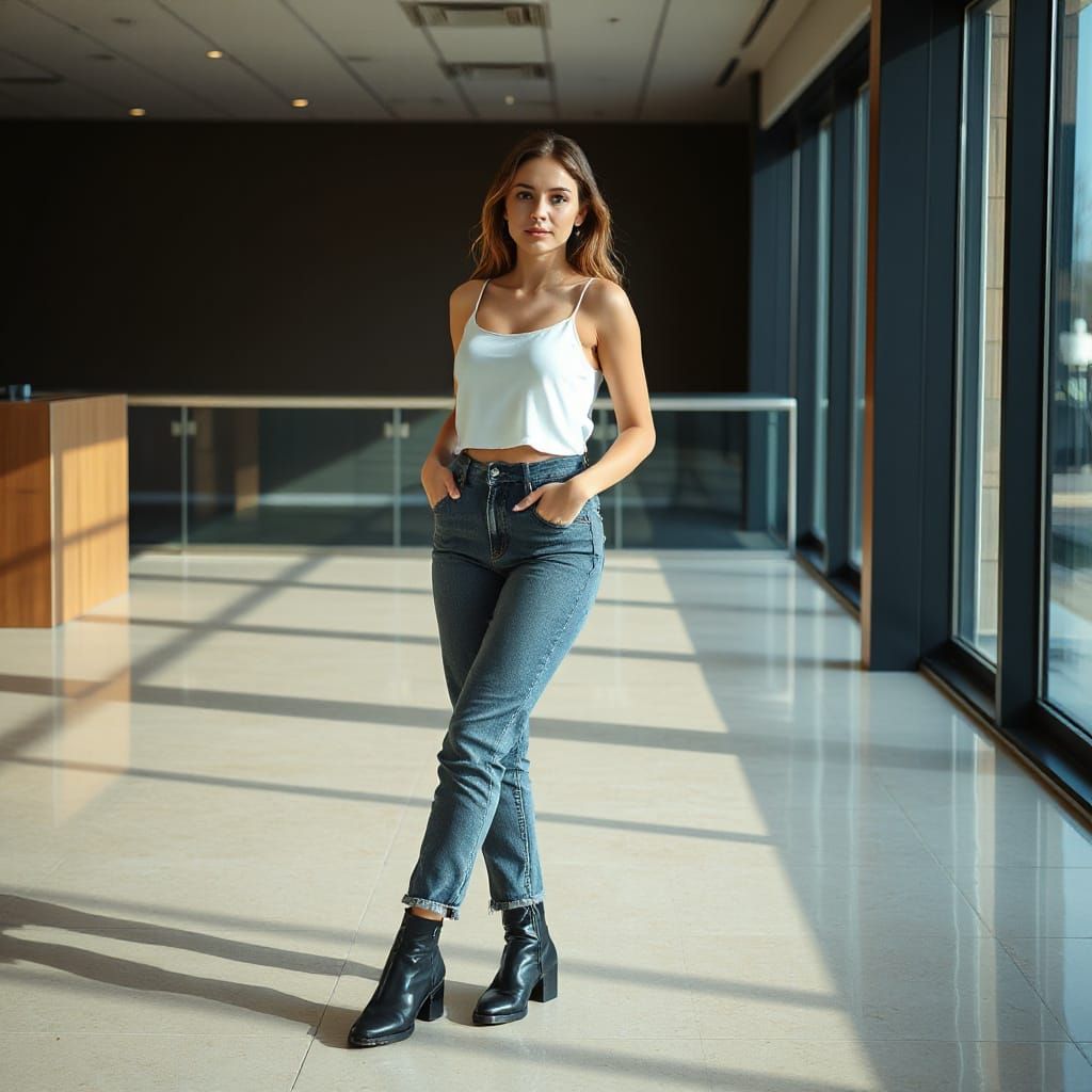 Beautiful Woman in Modern Interior 8K DSLR Portrait