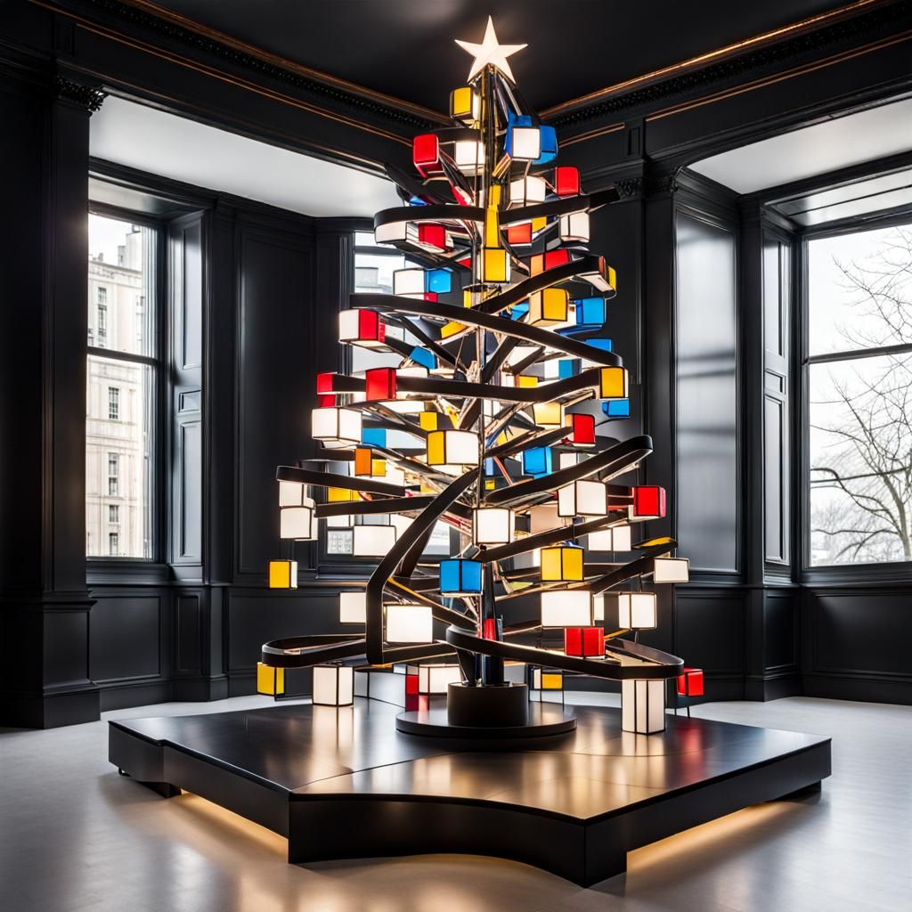 a special Christmas tree, designed by NASA and Piet Mondrian...