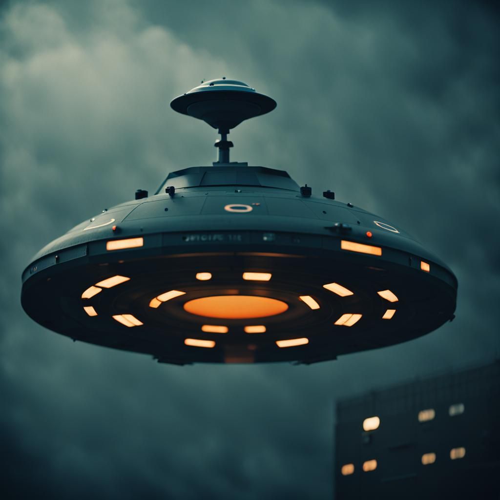 UFO Captured on Military Camera: Cinematic Film Still