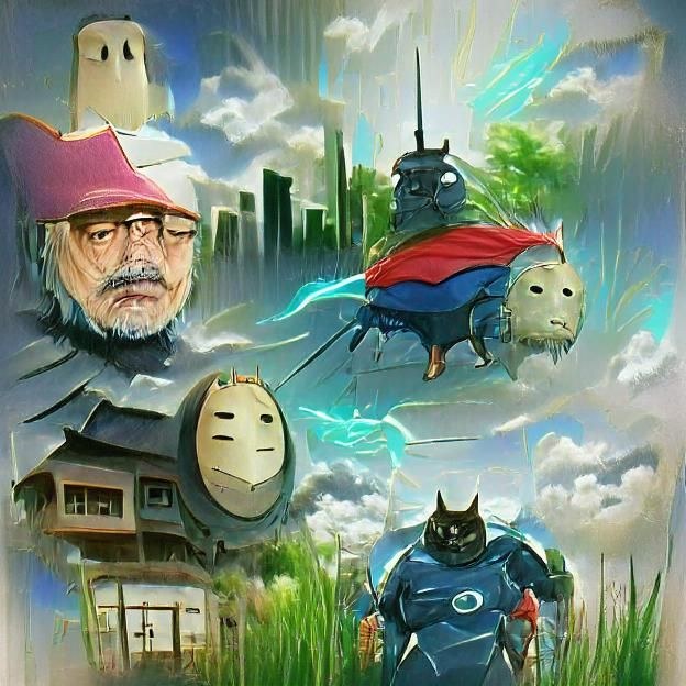 Superhero in Studio Ghibli Style
