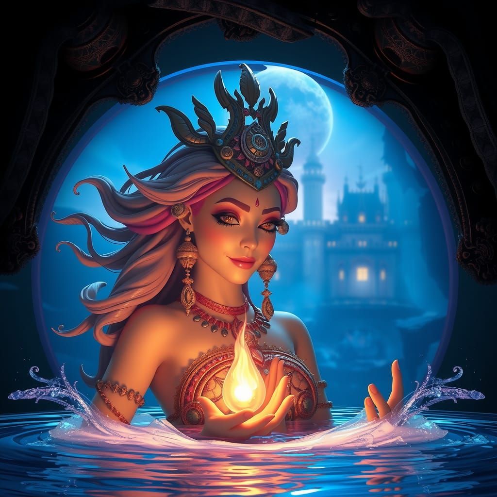 Sandy Cheeks as Goddess Tawannanna in Underwater Bubble