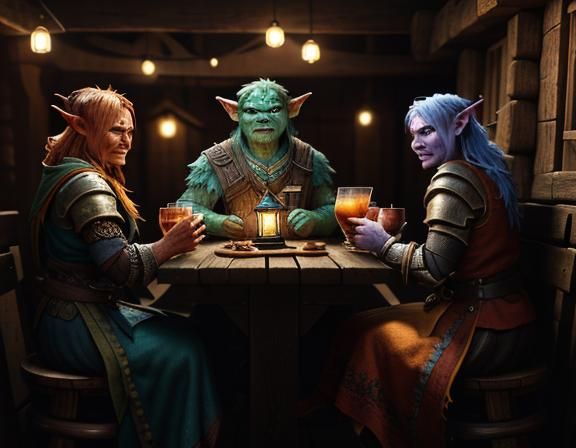 Goblins in Tavern: 3D Game Cinematic Still