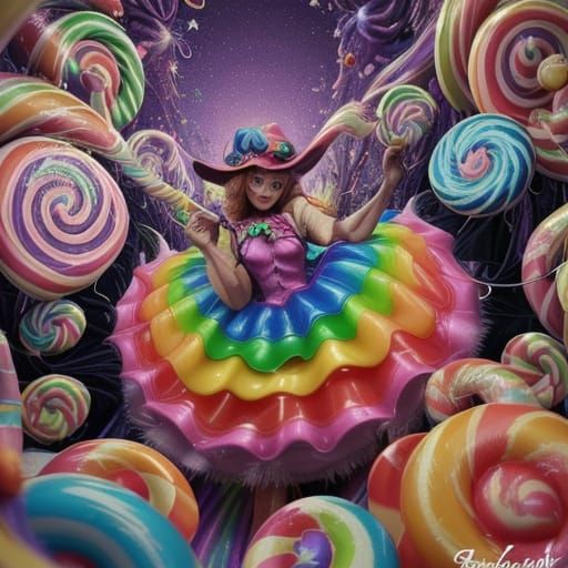 Psychedelic Scarecrow in Candy Wonderland