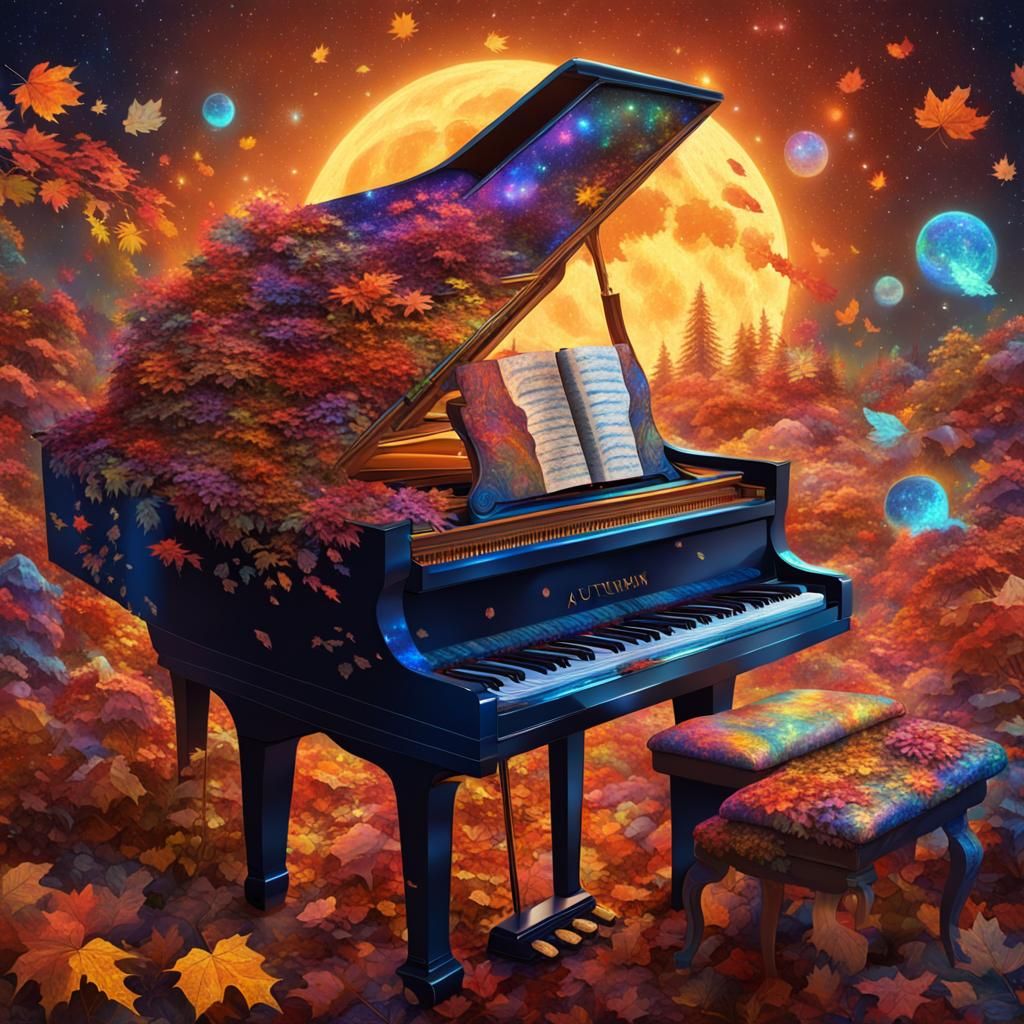 Autumn Evening: Mother's Piano Serenade in Astral Hologram S...