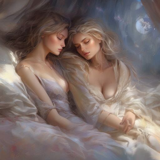 Dreaming Beauties: A Sensual Digital Painting