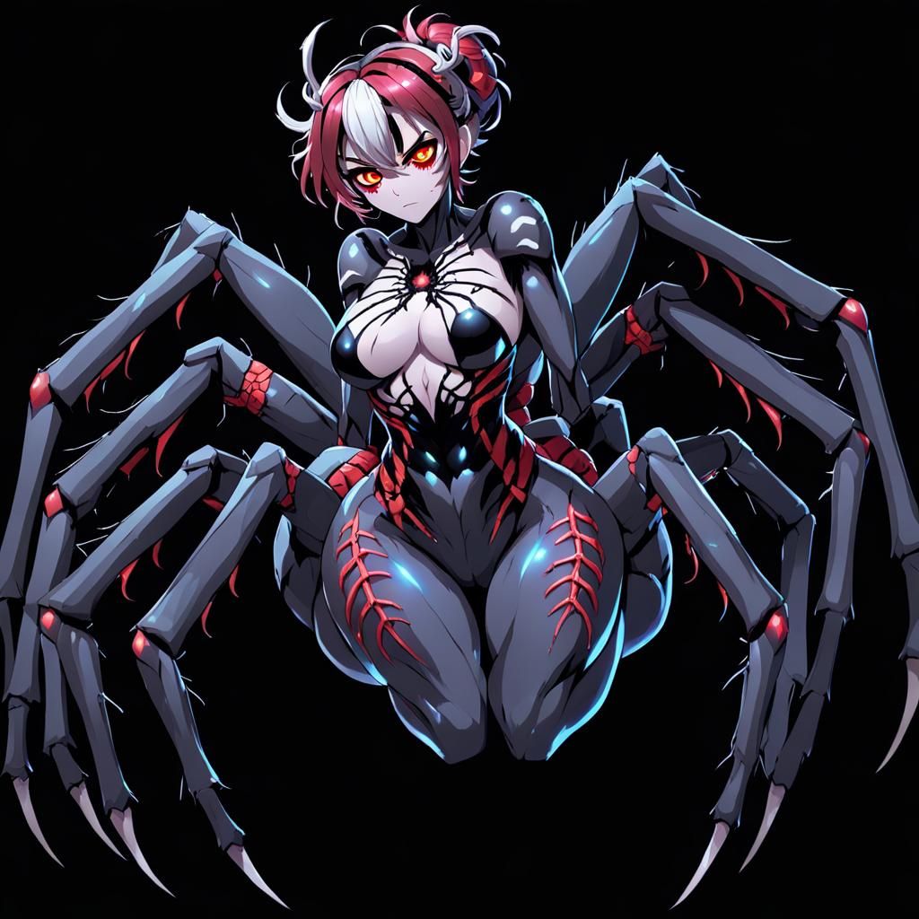 Muscular Arachne Woman in a Magic Forest