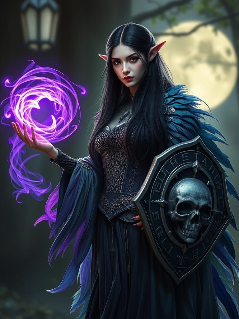 Wood Elf Grave Cleric in Elegant Armor