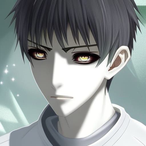 Anime Male with Ethereal Features in Divine Light