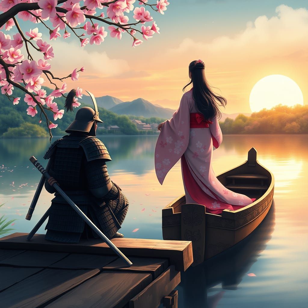 Surreal Samurai Meets Princess Under Cherry Blossoms at Suns...