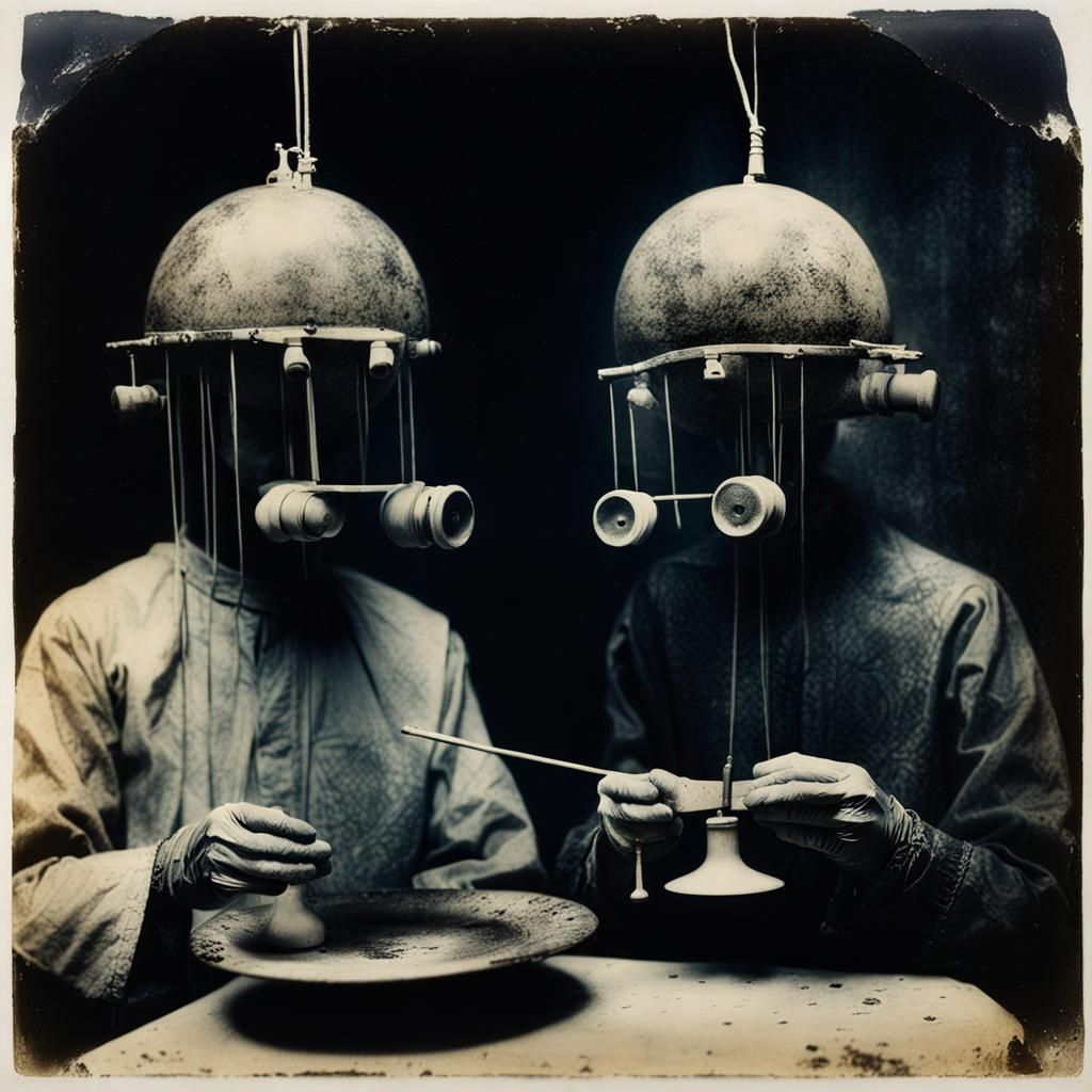 Surreal Soul Transfusion in Vintage Polaroid Style