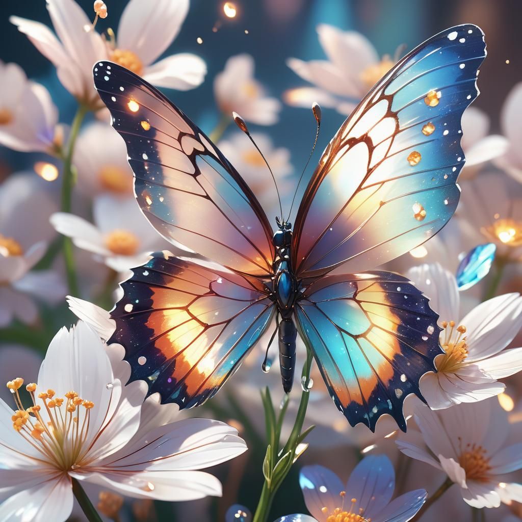 Delicate Anime Butterfly in Vibrant 3D