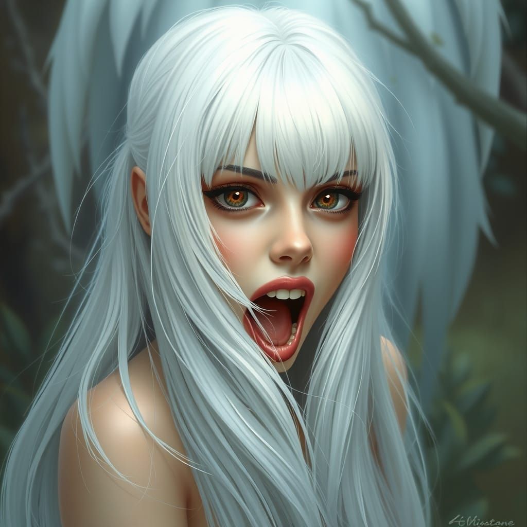 Ethereal Fantasy Female in Terror, Inspired by Thomas Kinkad...