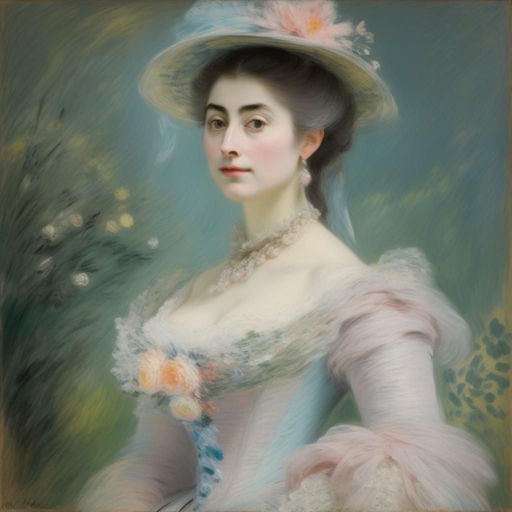 Pastel Landscape Painting in Impressionist Style