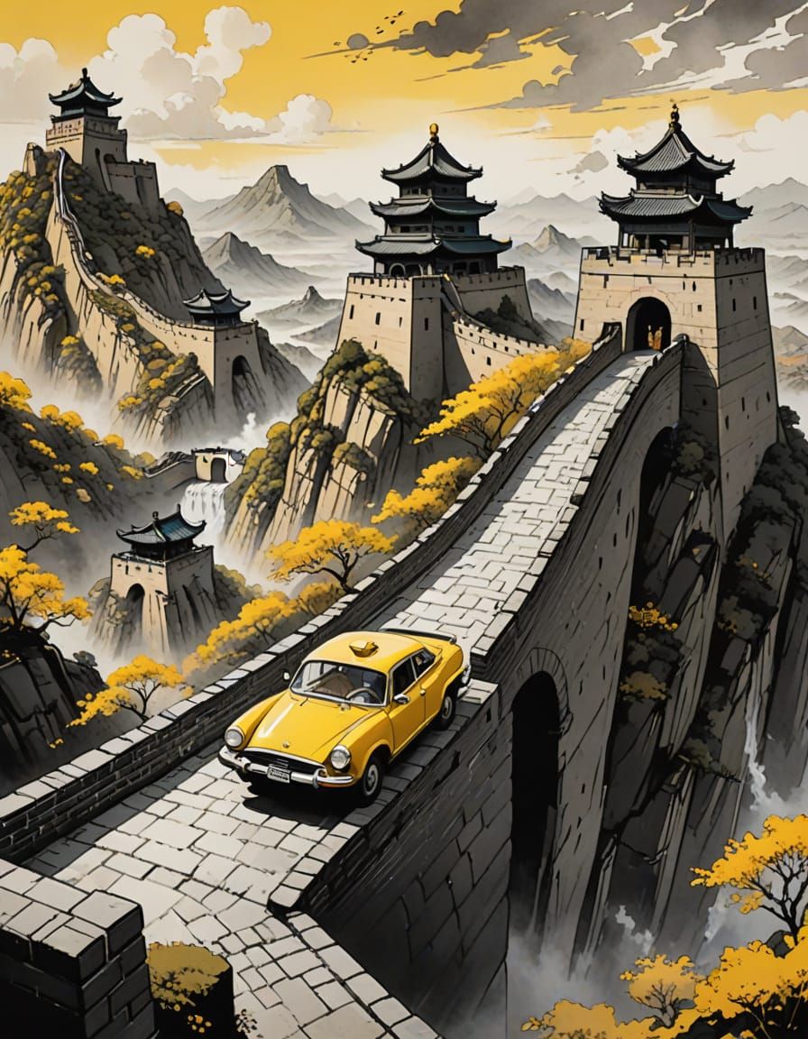 Dangermouse Soars Over the Great Wall of China in a Whimsica...