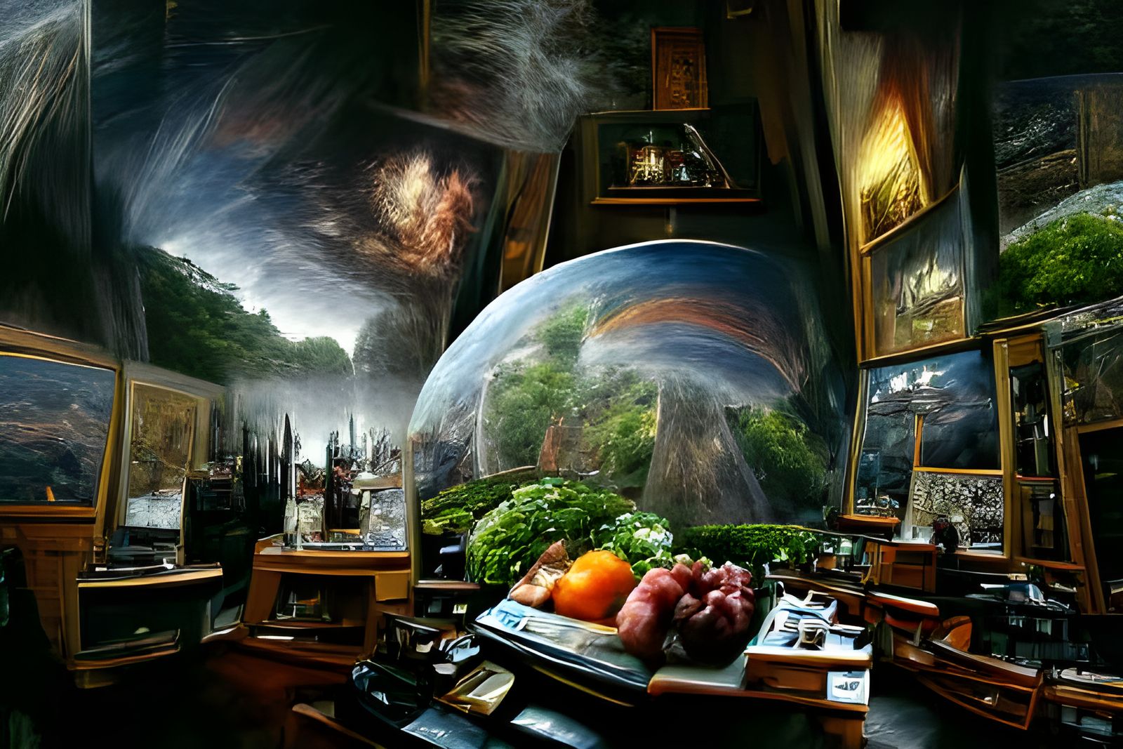 Epic Maximalist Landscape with Atmospheric Perspective