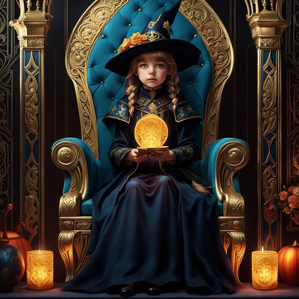 The Empress Tarot Card: Scottish Witch in Art Nouveau Style