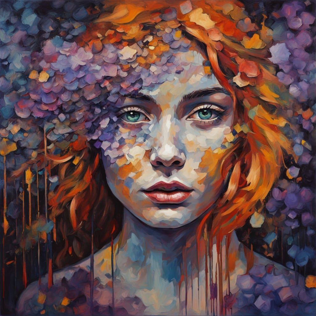 Ethereal Bioluminescent Being in Neo-Impressionism Style